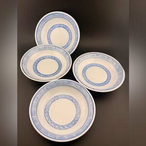 4 Guangzhou Arts & Crafts Chinese Blue & White 5 3/4" Bowls